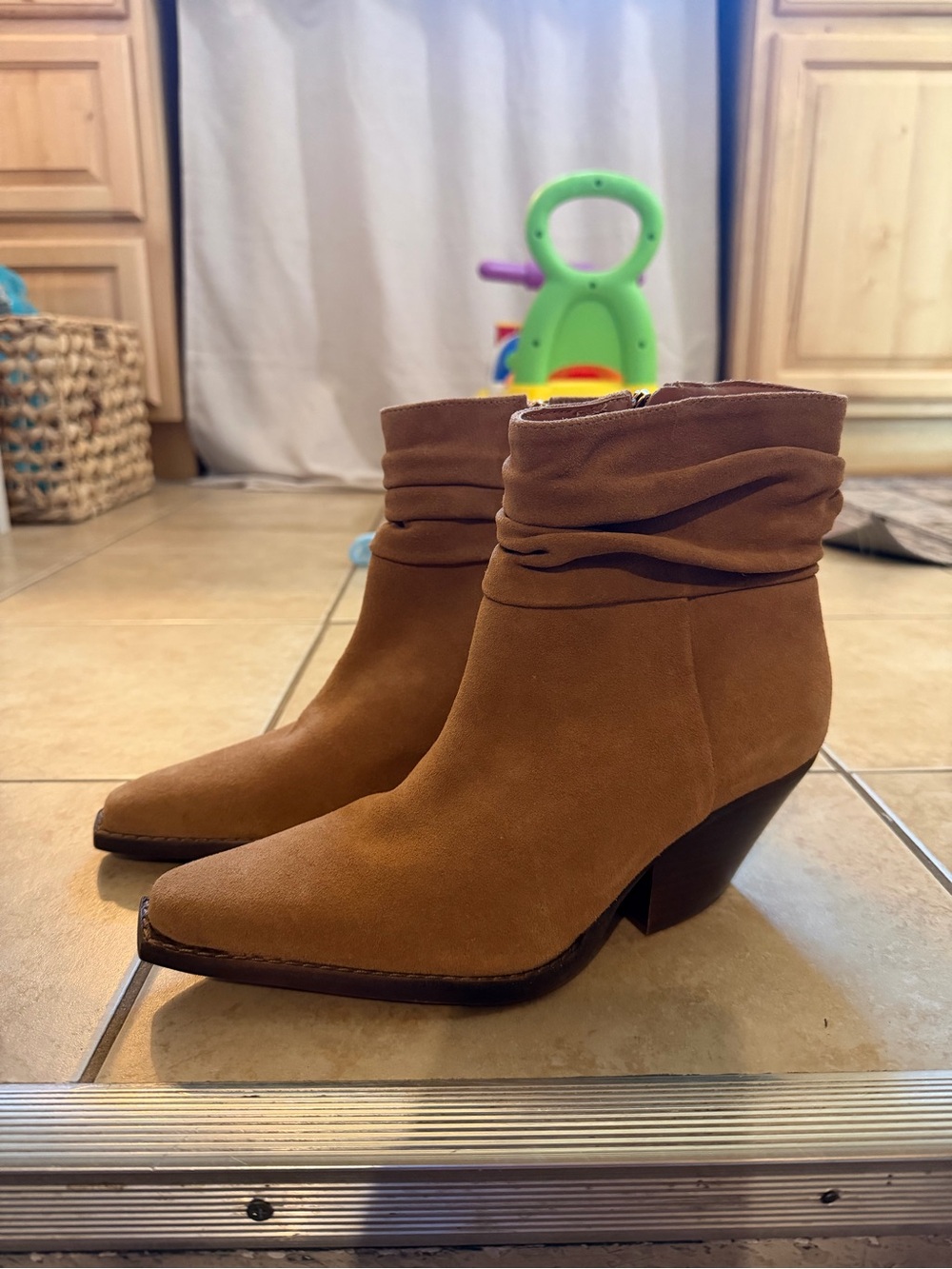 Vince Camuto Women’s Suede Ankle Boots in Tan
